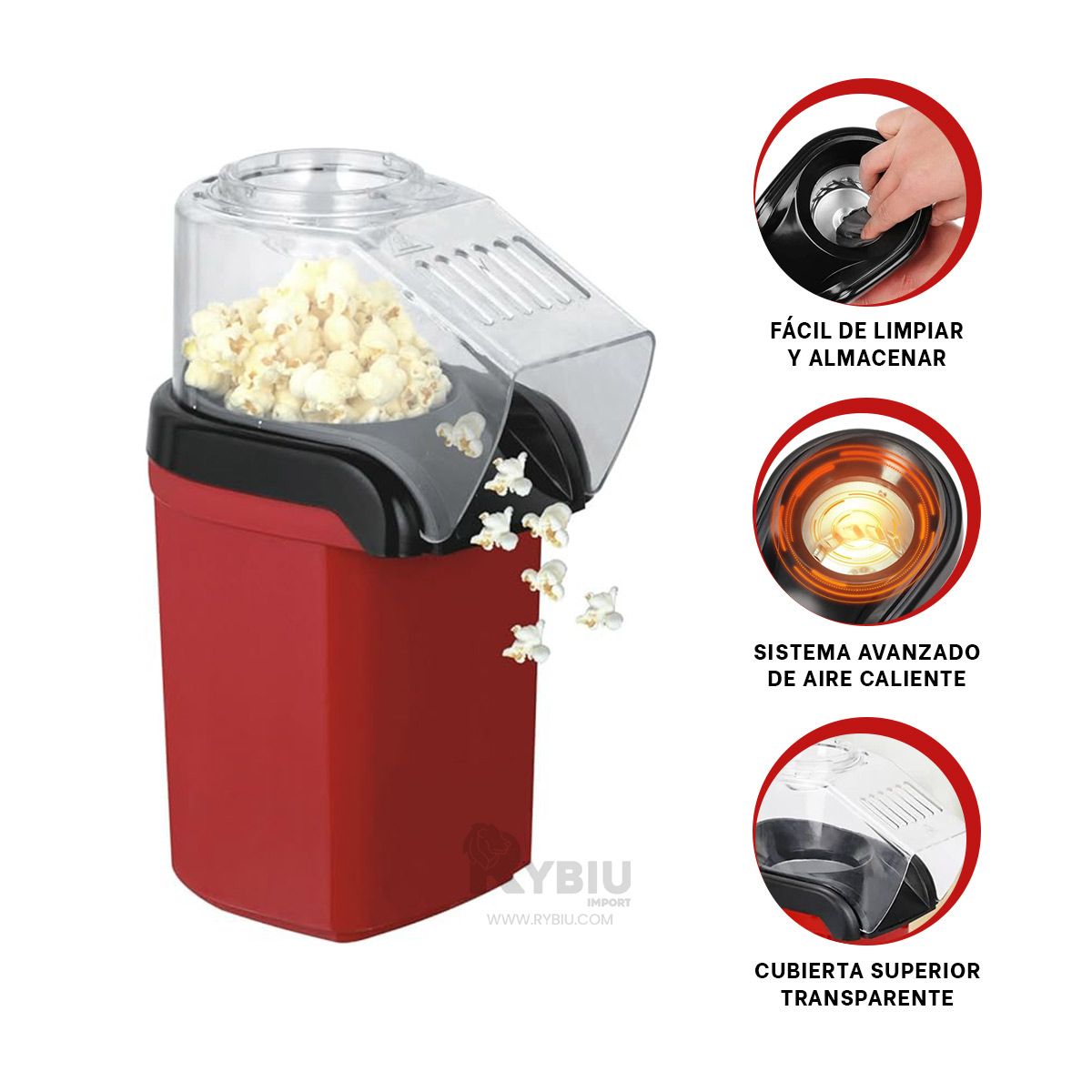 RYBIU IMPORT - Artefacto Antiadherente en Color Rojo Y+Gift MiniAgenda