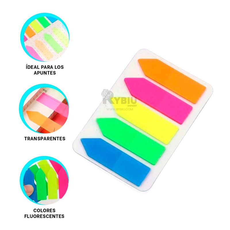 RYBIU IMPORT - Notas Marcadores de Punta de Flecha Claras Y+Regalo Agendita