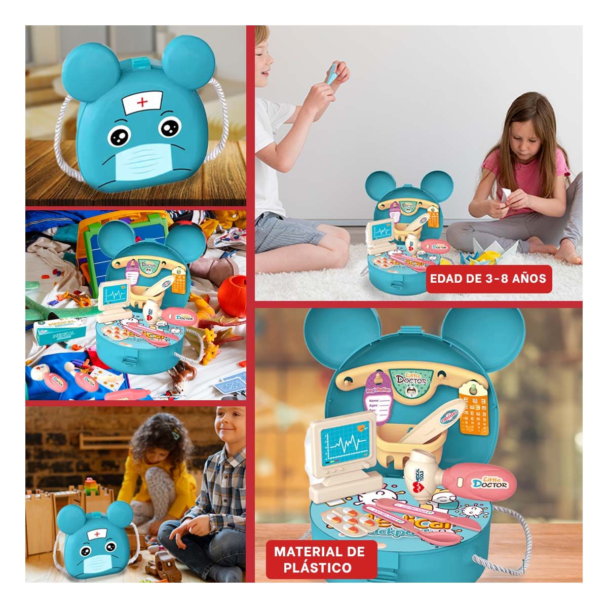 GENERICO - Estuche Entretenido para Niños Color Celeste Y+Gift Stickers