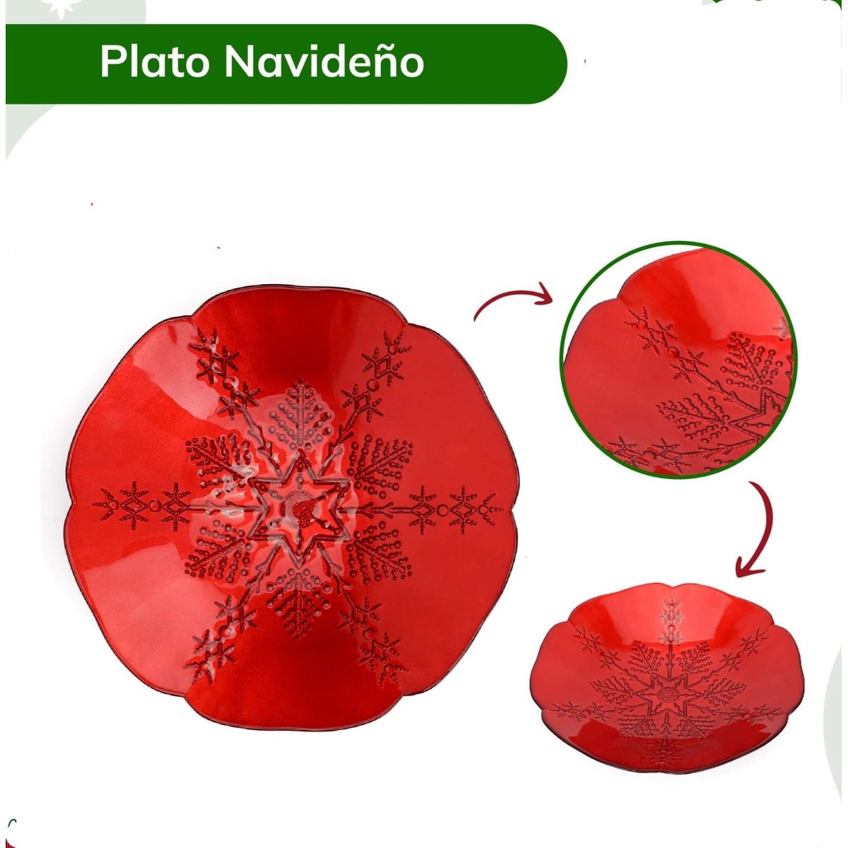 GENERICO - Plato Tendido con diseño Navideño