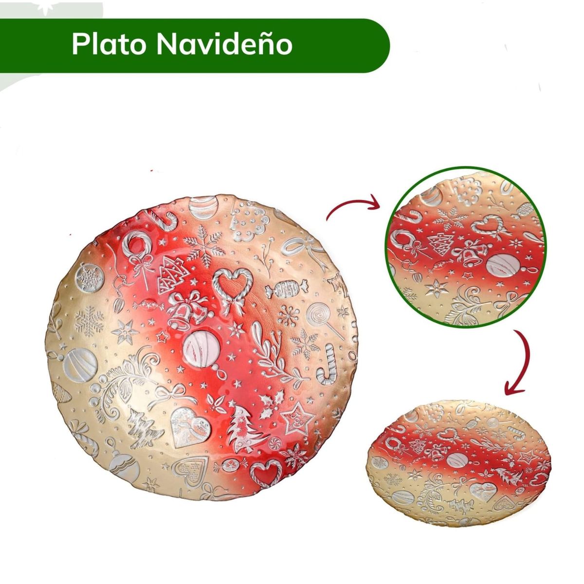 GENERICO - Plato Tendido con diseño Navideño