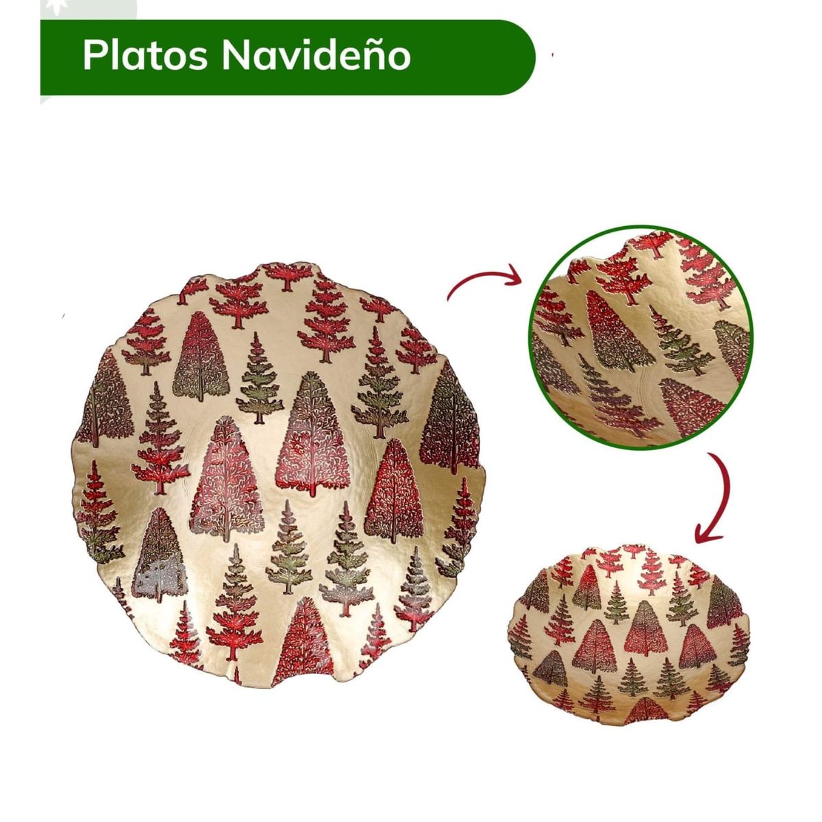 GENERICO - Plato Tendido con diseño Navideño