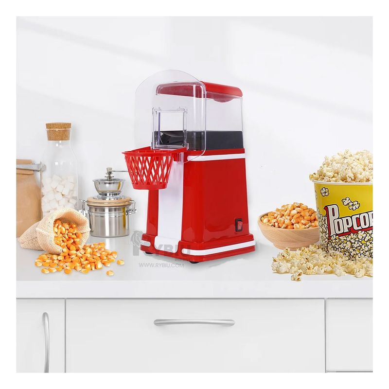 RYBIU IMPORT - Maquina para Hacer Canchita en Color Rojo Y+Papel de Regalo