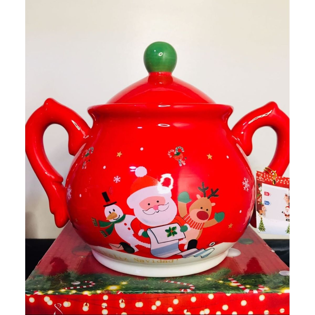 GENERICO - Azucarera Rojo con diseño Navideño