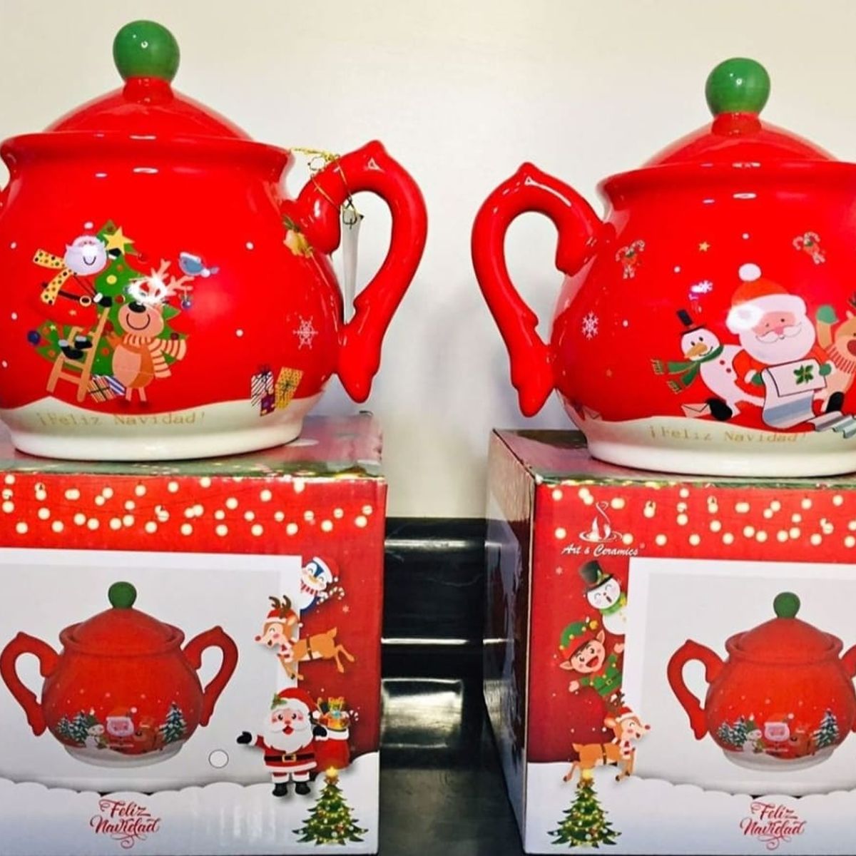 GENERICO - Azucarera Rojo con diseño Navideño