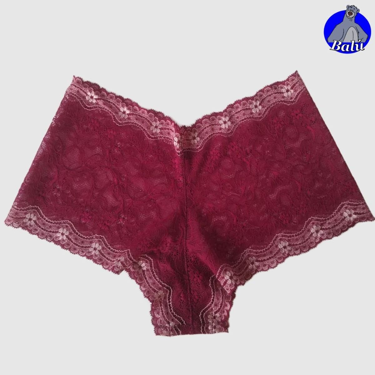 GENERICO - Bóxer cachetero de encaje colombiano PACK 2 unidades