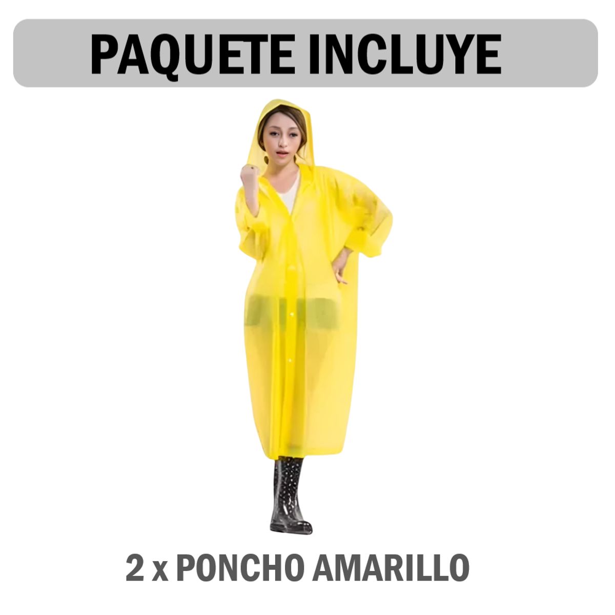GENERICO - Pack x2 Poncho Ligero Impermeable para niños y jóvenes