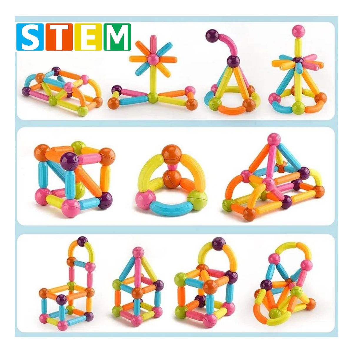 STM - Bloques magnéticos didácticos STEM caja 100 piezas