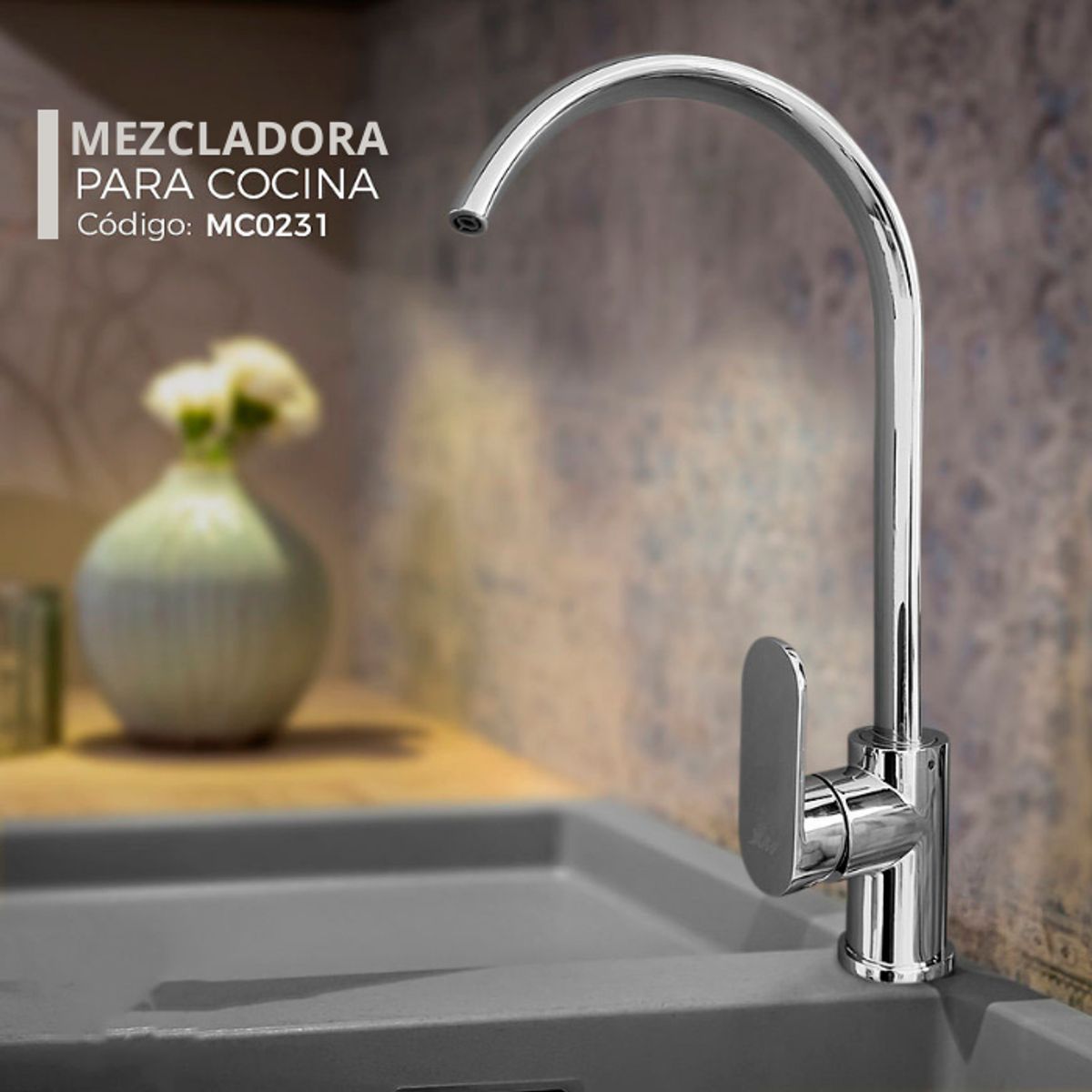 XM - MEZCLADORA DE COCINA CROMADO  MC0231