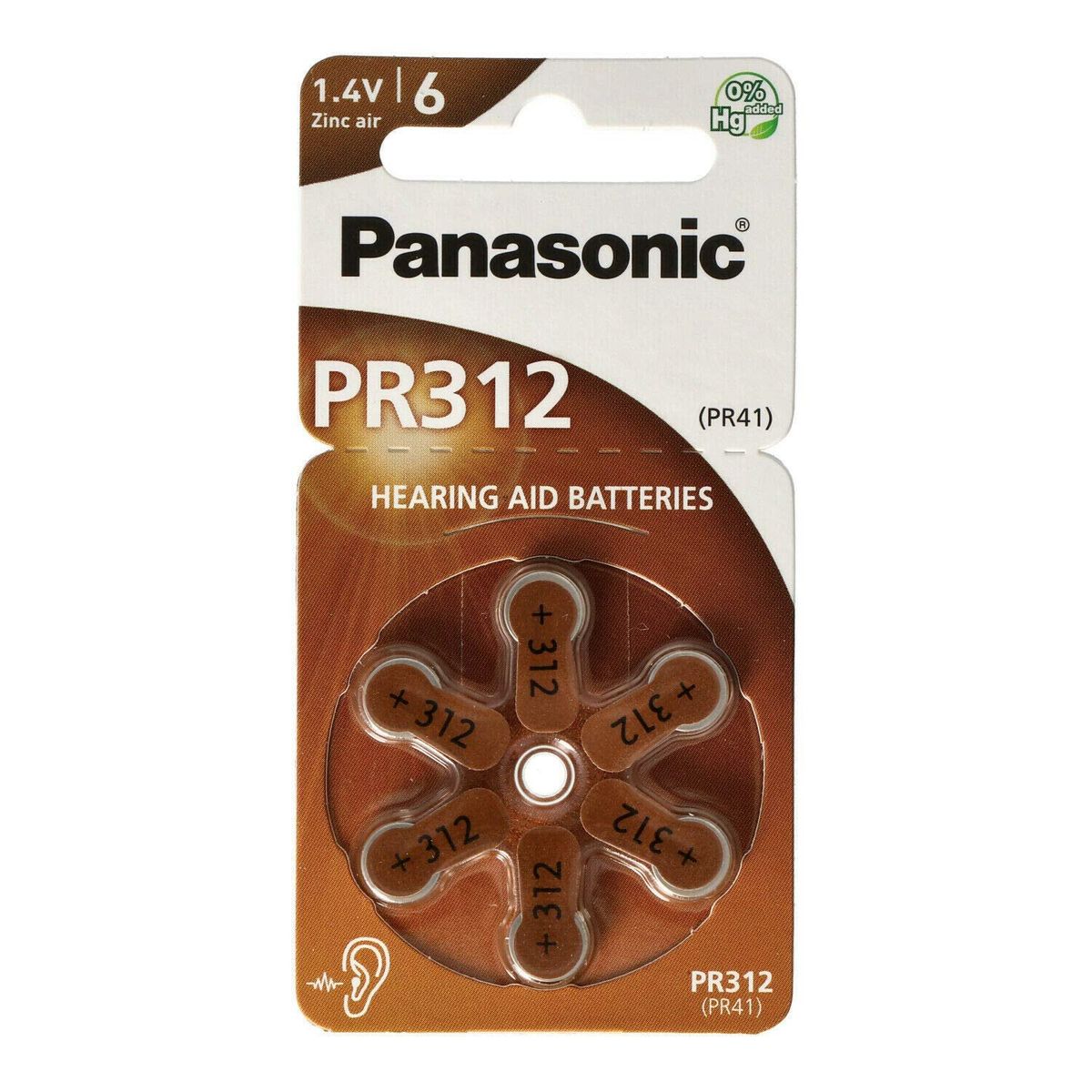 PANASONIC - PILAS PANASONIC 312 PARA AUDIFONOS MEDICADOS x 6 PILAS