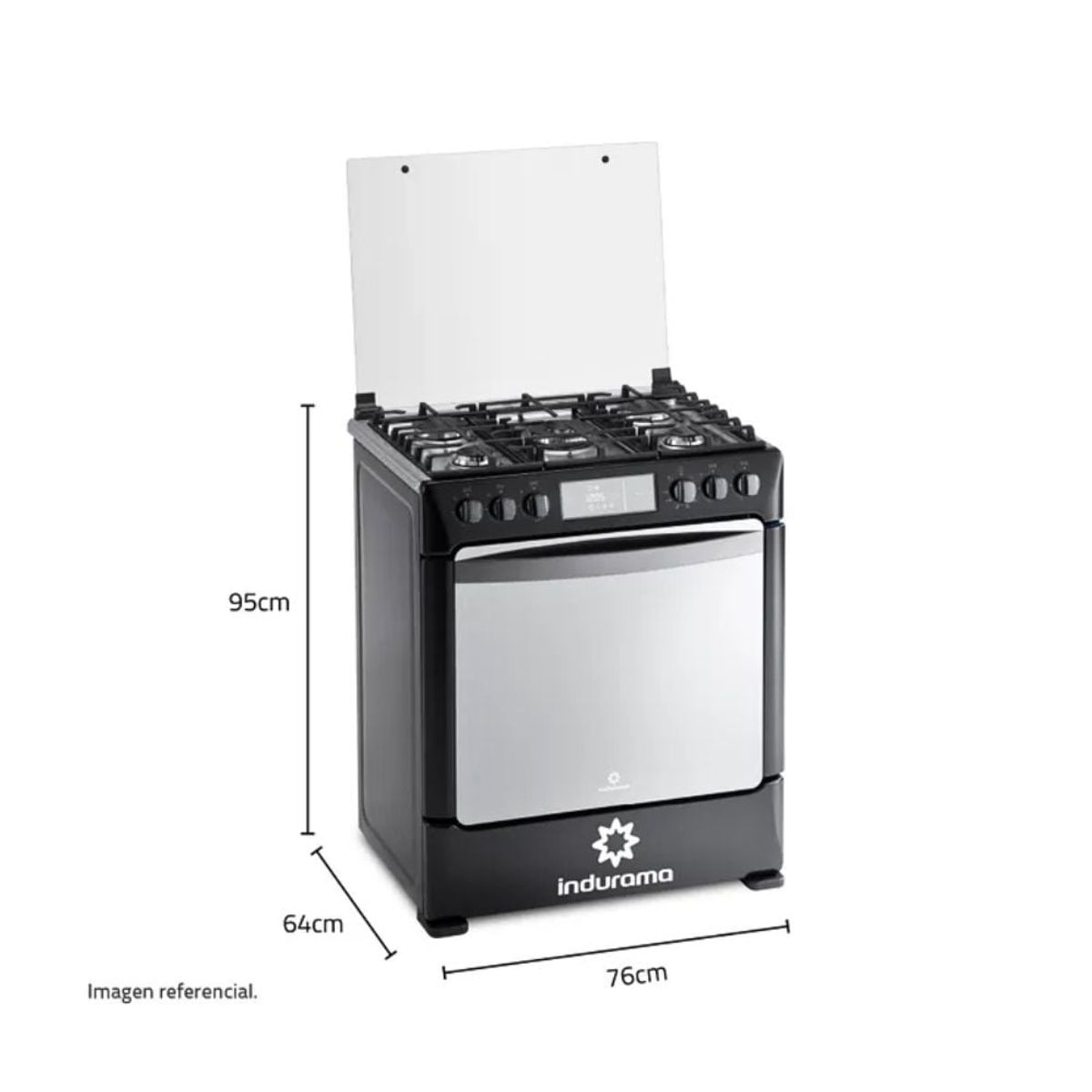 INDURAMA - Cocina a Gas Indurama 5 hornillas NIZA ZAFIRO Negro