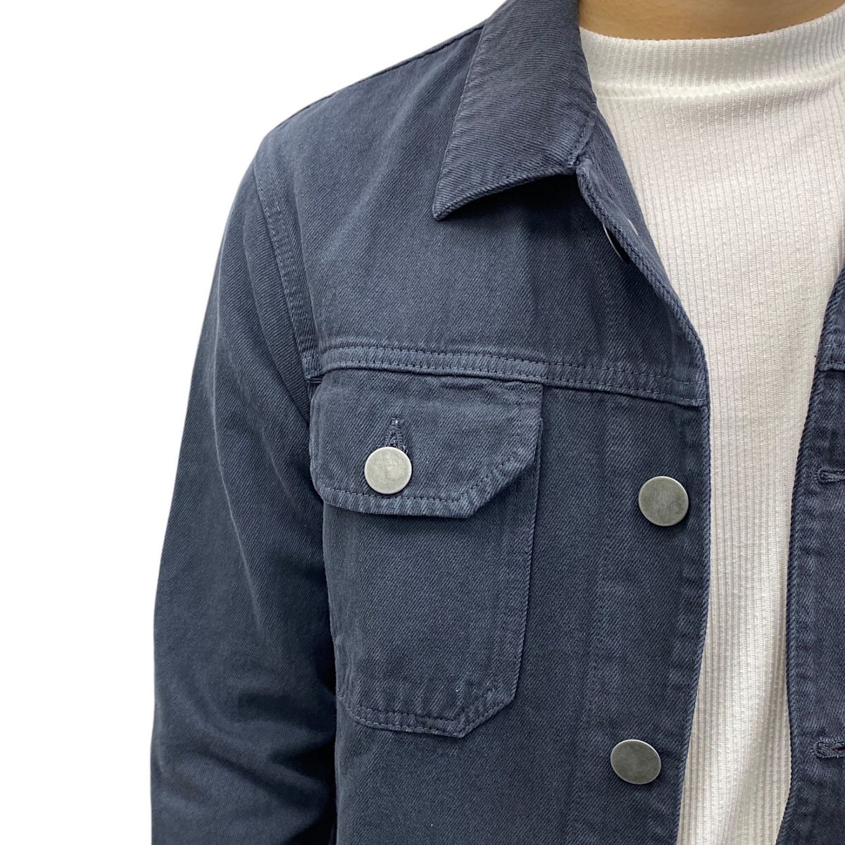 ABORIGEN - Casaca Jean Bull Denim Gris Oscuro de Hombre - Aborigen