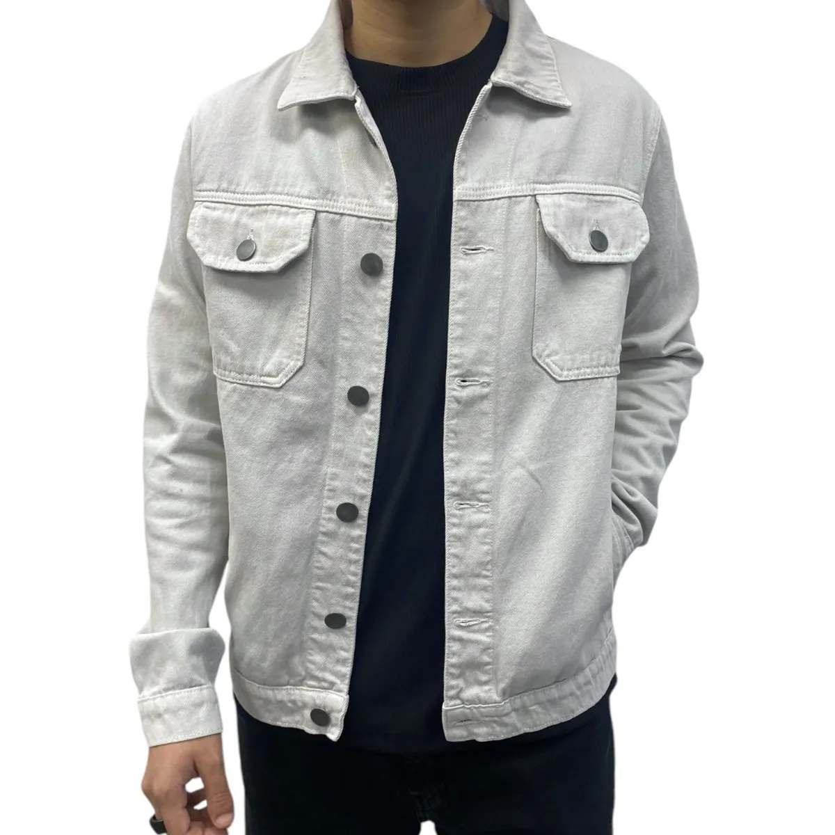 ABORIGEN - Casaca Jean Bull Denim Hueso de Hombre - Aborigen