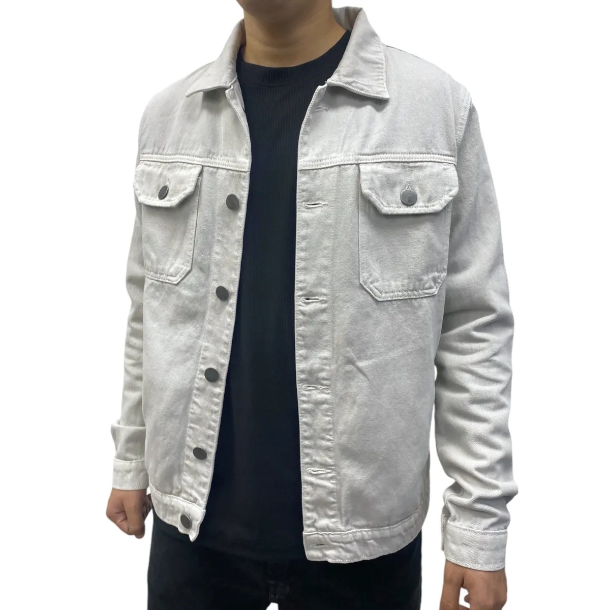 ABORIGEN - Casaca Jean Bull Denim Hueso de Hombre - Aborigen