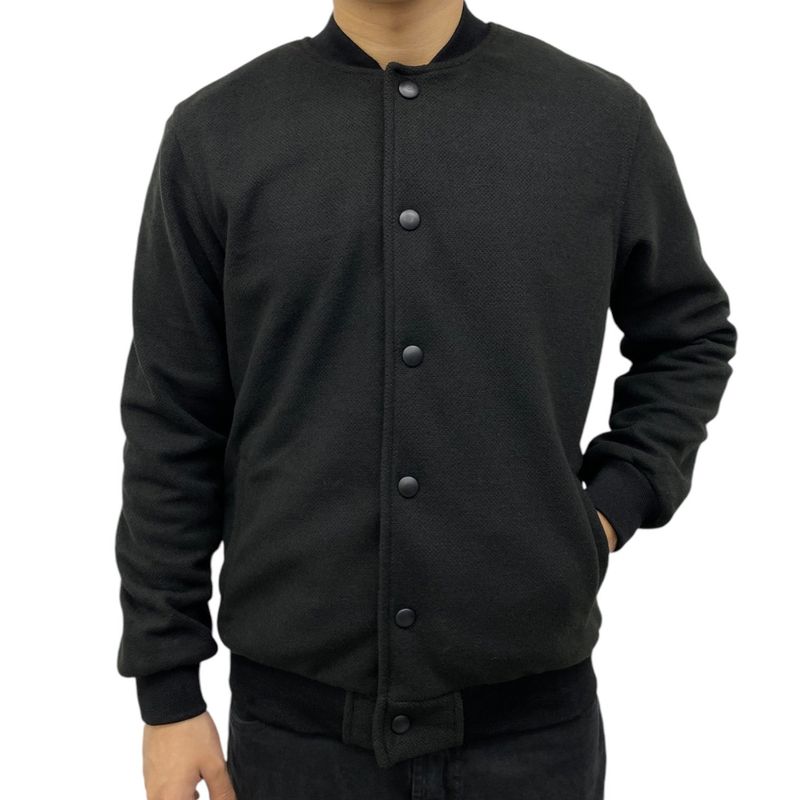 ABORIGEN - Casaca Bomber Cloth de Paño Negro de Hombre - Aborigen