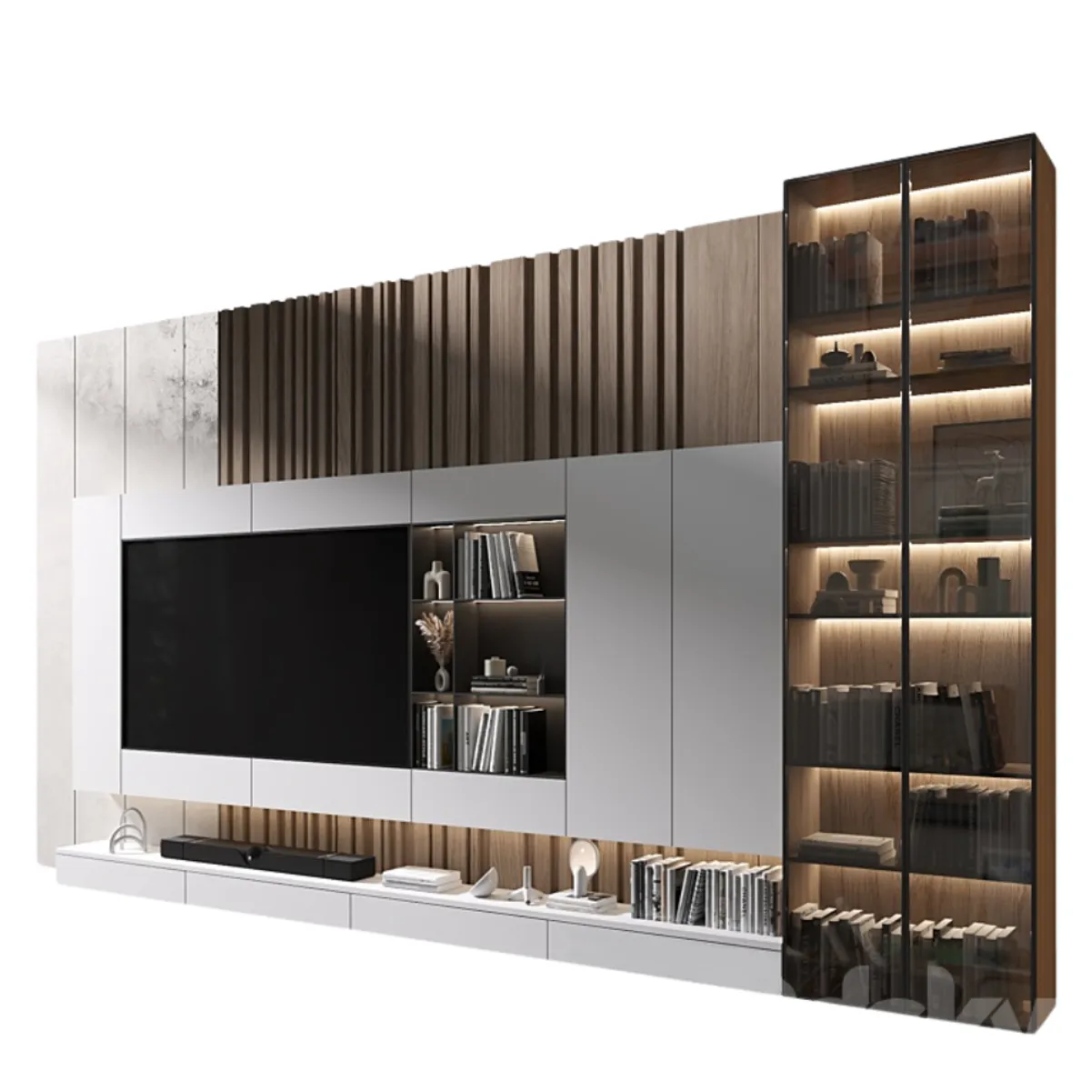 GENERICO - Centro de Entretenimiento Trieste Vitrina - Marron y Blanco