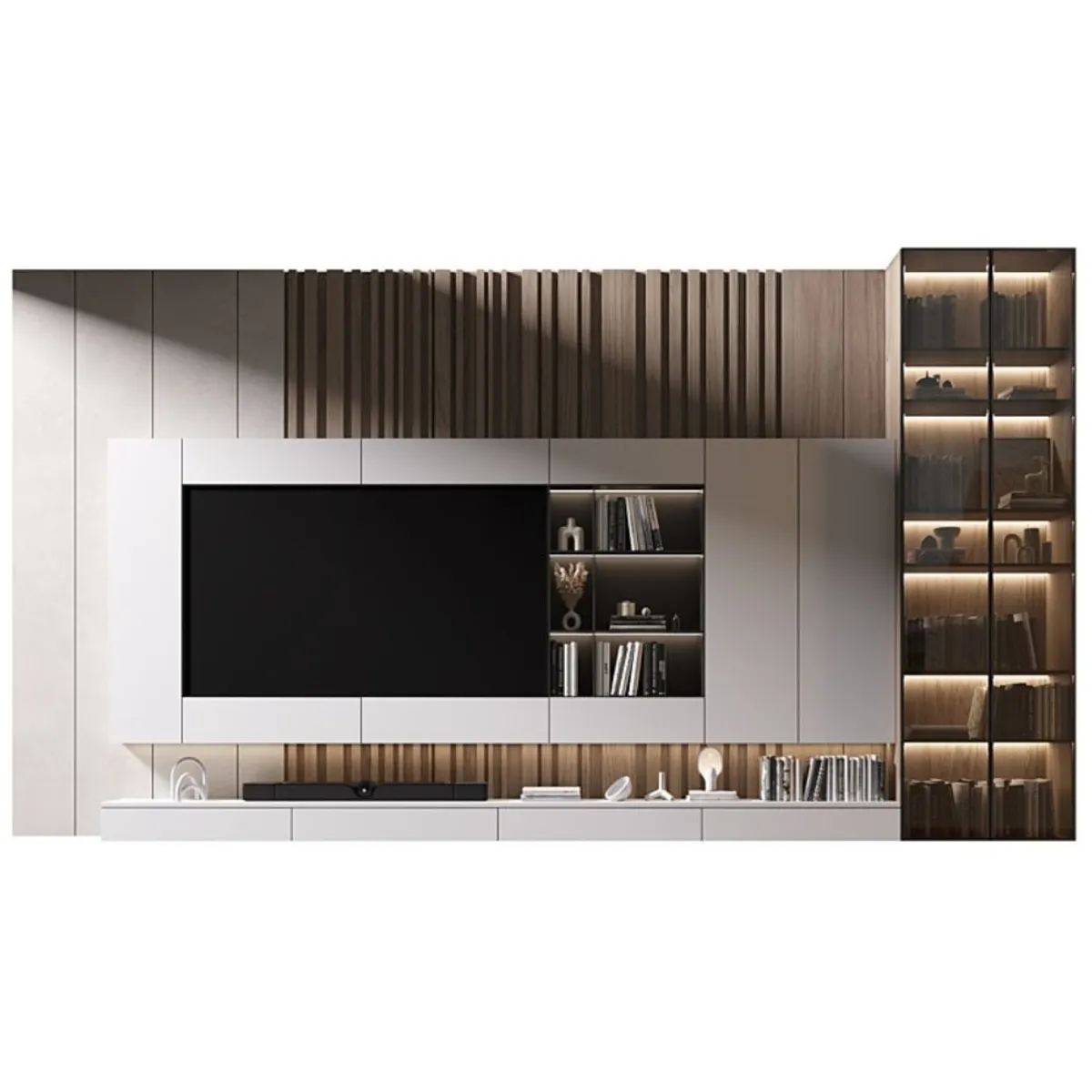 GENERICO - Centro de Entretenimiento Trieste Vitrina - Marron y Blanco