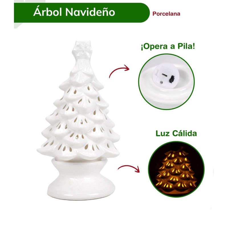 GENERICO - Adorno Navideño de Cerámica con luz Led
