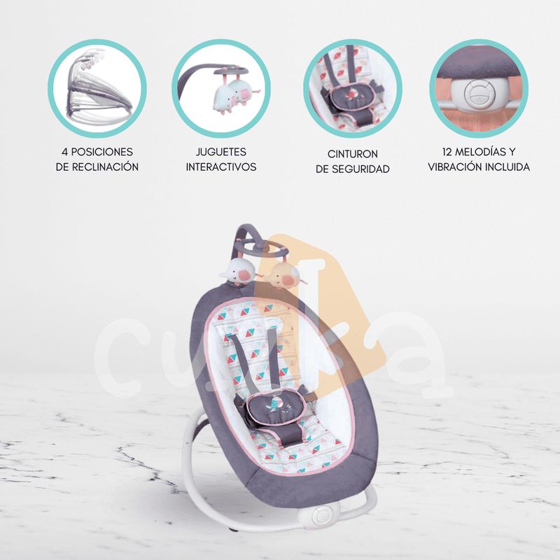 INFANTI - Silla Nido Vibradora Plegable «SEDIA» Pink