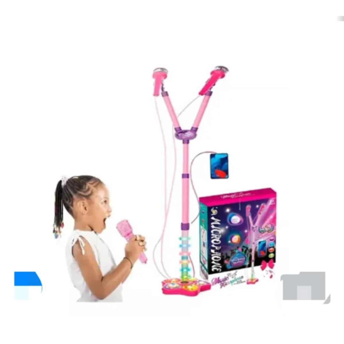 GENERICO - Microfono Doble Juguete de Niños Niñas Karaoke Musical