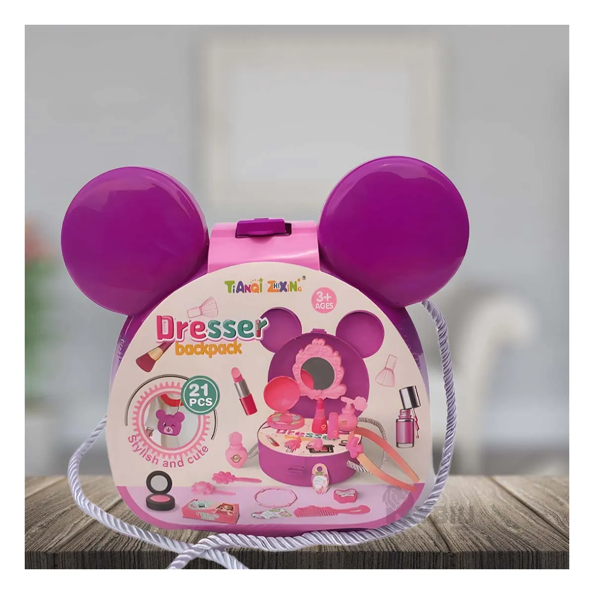 GENERICO - Cartera Divertida para Niñas Color Morado Y+Regalo Stickers