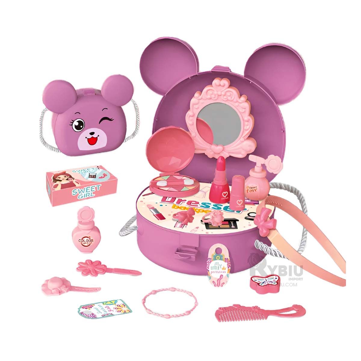 GENERICO - Set Multifuncional para Niñas Color Morado Y+Ligas de Regalo