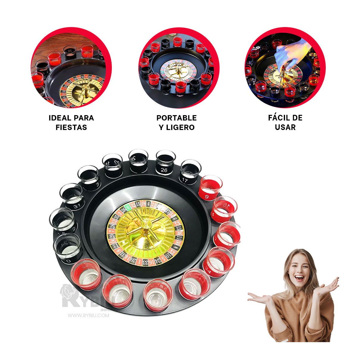 RYBIU IMPORT - Juego de Fiestas para Adultos Multicolor Y+Gift MiniAgenda