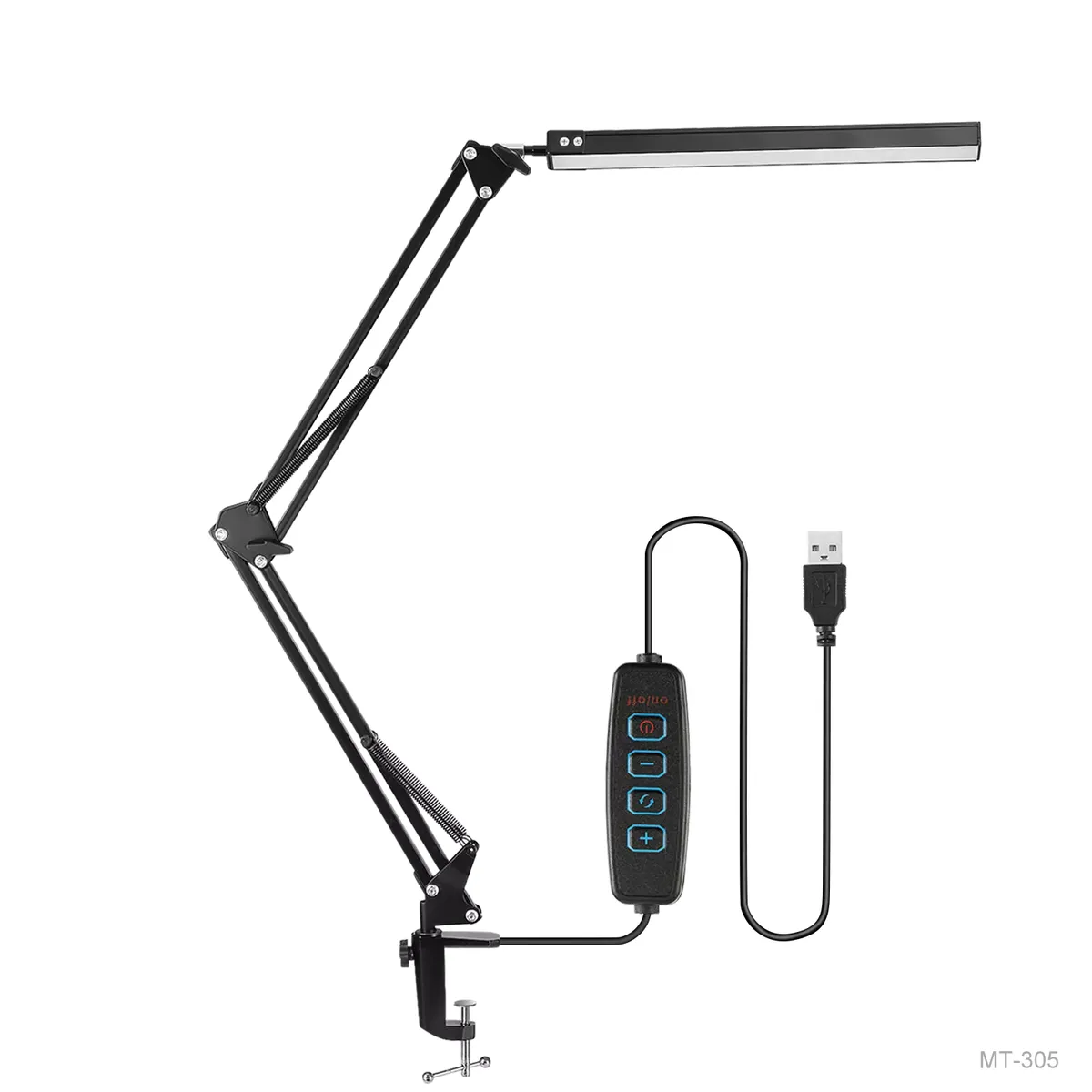 SEISA - Lámpara de Escritorio Articulada de Metal con Luz LED Cable USB