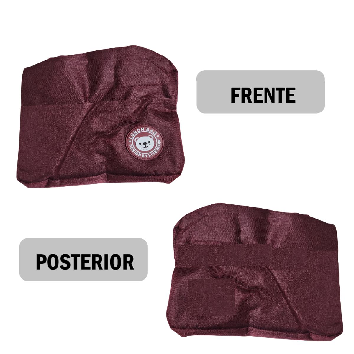 GENERICO - Pack x2 Lonchera Bolso Para alimentos con diseño liso - Rojo