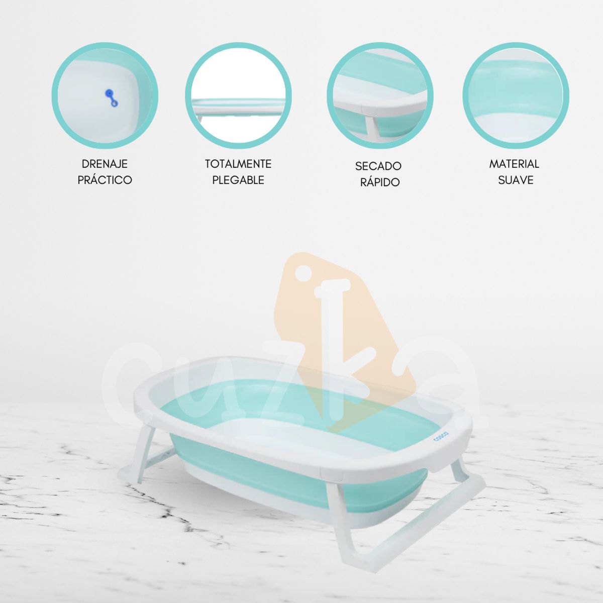 INFANTI - Bañera Plegable para Bebé «WHIPPY» Ligth Blue