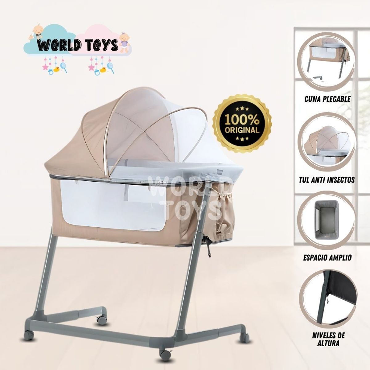 BABY - Cuna Colecho de Lujo «ZEPPELIN» Edición Limitada Beige