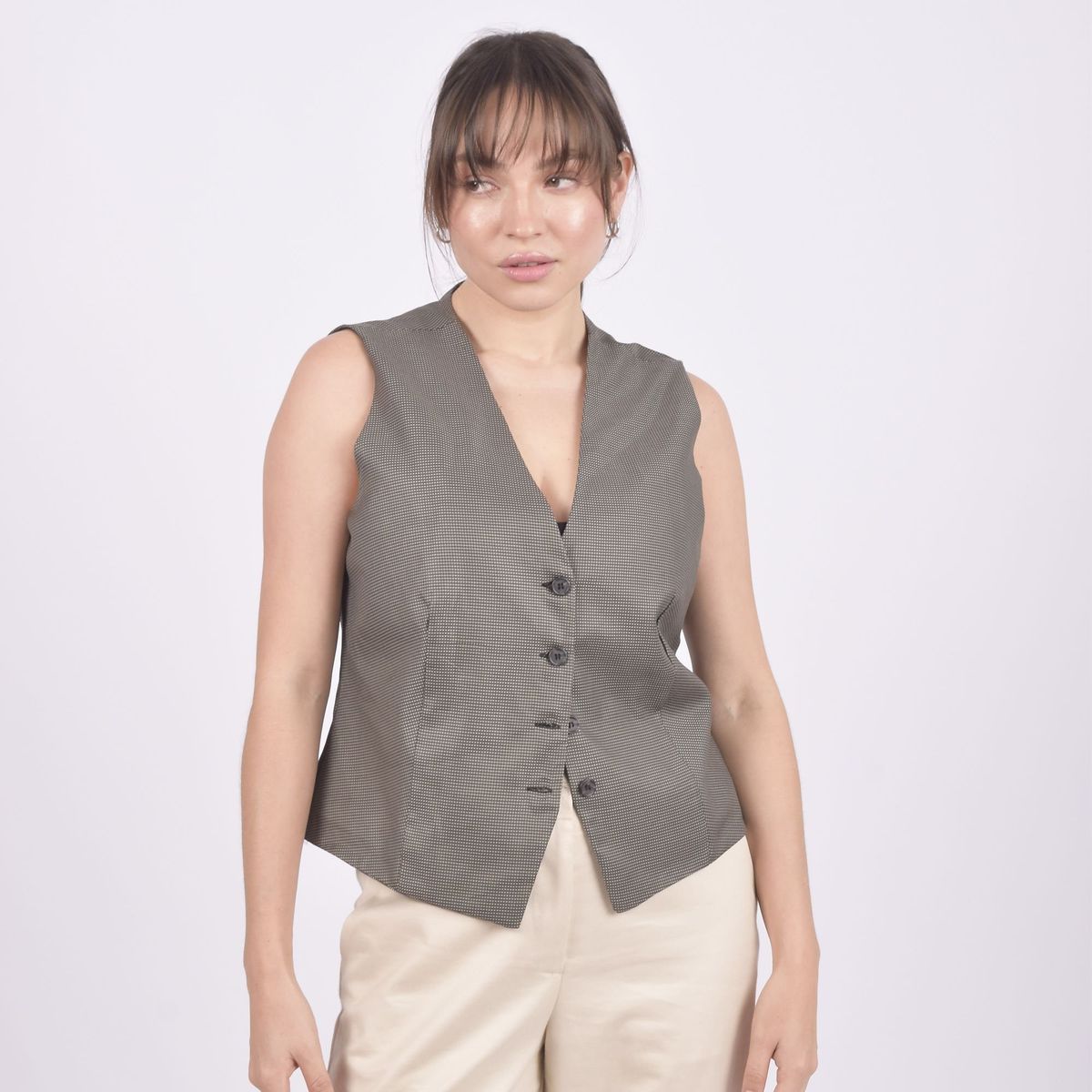 GELSOMINO - CHALECO ALGODON PIMA PUNTOS AMARILLOS