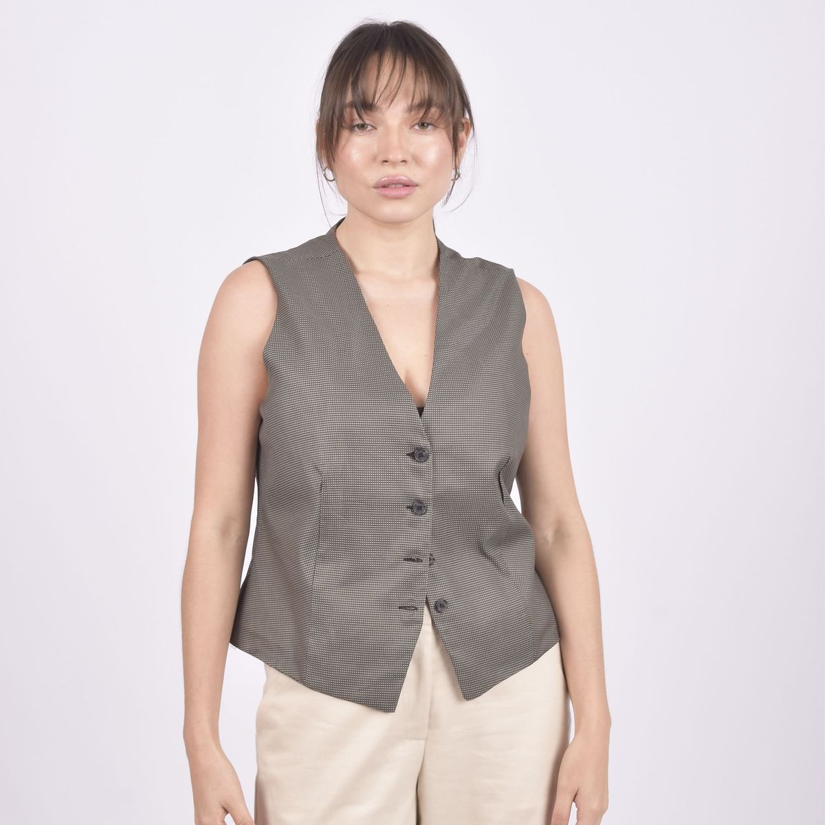 GELSOMINO - CHALECO ALGODON PIMA PUNTOS AMARILLOS