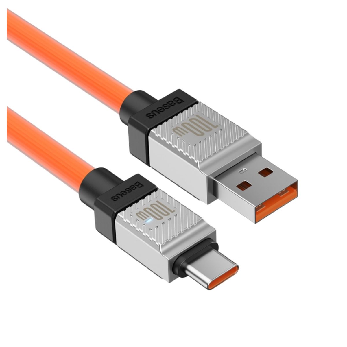 BASEUS - Cable Cargador Baseus 100w Carga Rapida USB-C A USB-C Naranja 1 metro