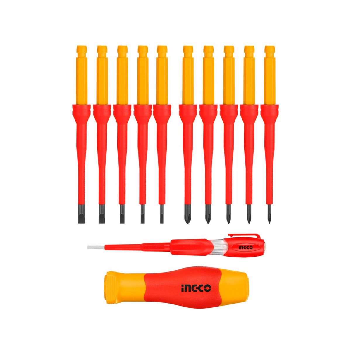 INGCO TOOLS - Juego 12 destornilladores aislados 1000v industrial ingco