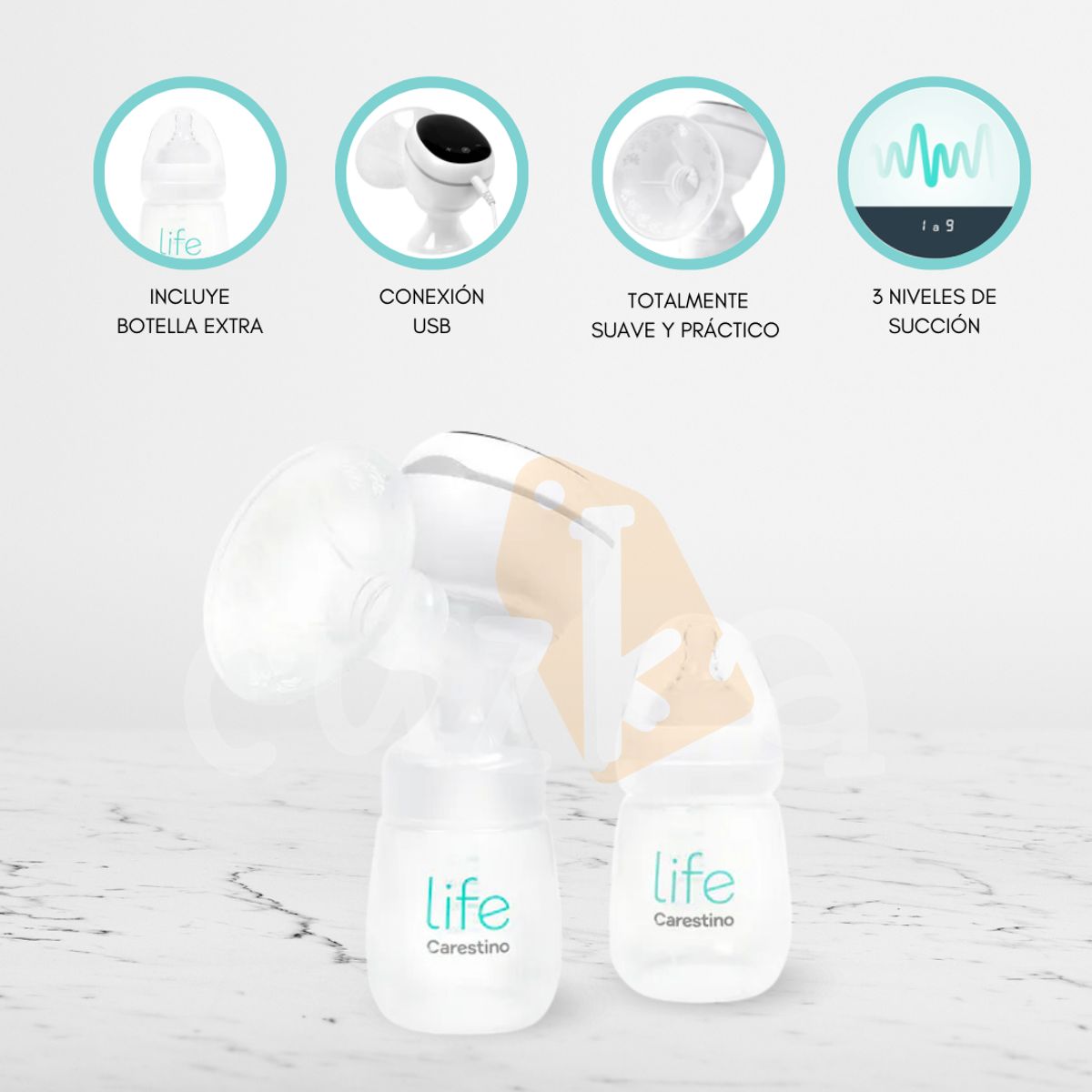 CARESTINO - Extractor de Leche Eléctrico «POCKET» con Batería