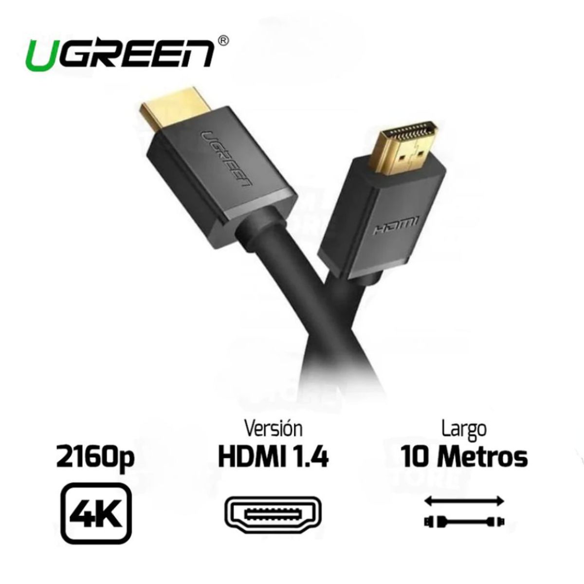 UGREEN - Cable HDMI UGREEN HD10110 Blue Ray TV Full HD 4K 60Hz - 10 Metros