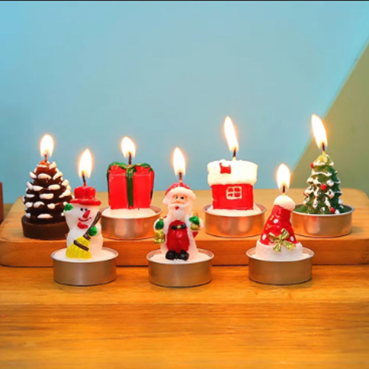 GENERICO - Set de 6 Mini Velas decorativas Navideñas
