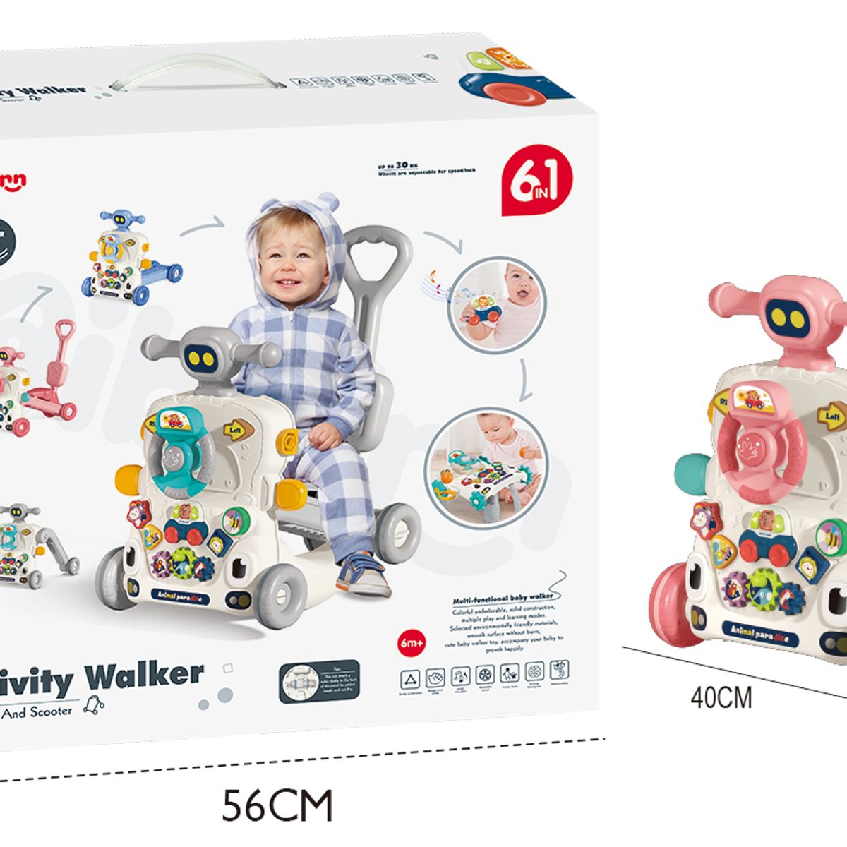 GENERICO - ANDADOR MULTIFUNCIONAL ROSA