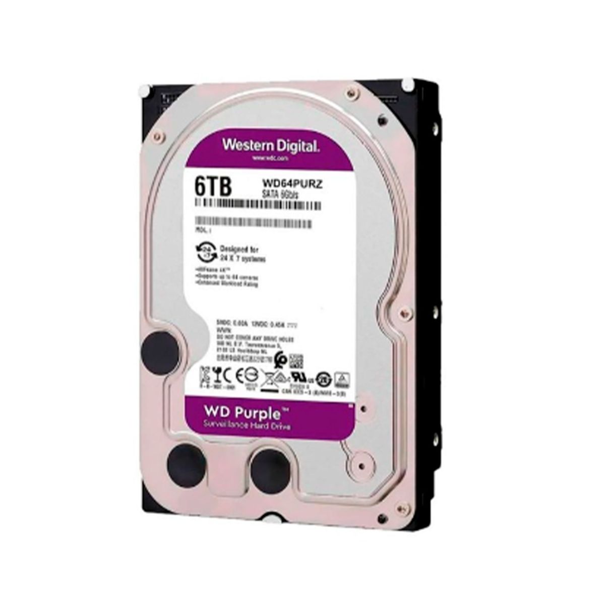 WESTERN DIGITAL - DISCO DURO WD 6TB 256MB 35IN SATA 6GB-S 540 PURPLE  PN WD64PURZ