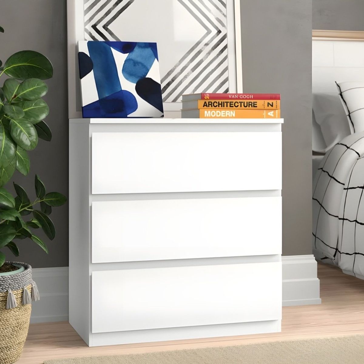 GENERICO - COMODA DE MELAMINE 3 CAJONES