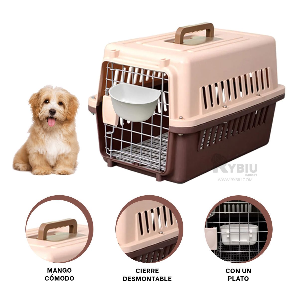 GENERICO - Caja Resistente para Mascota L60 en Marron Y+Gift Stickers