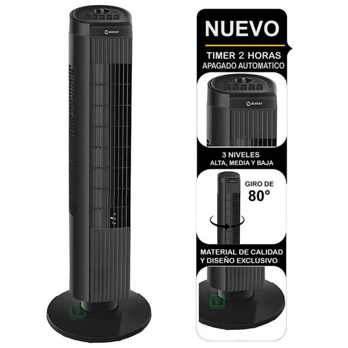 MIRAY - Ventilador Torre Miray 30 " VMTT-933 Negro