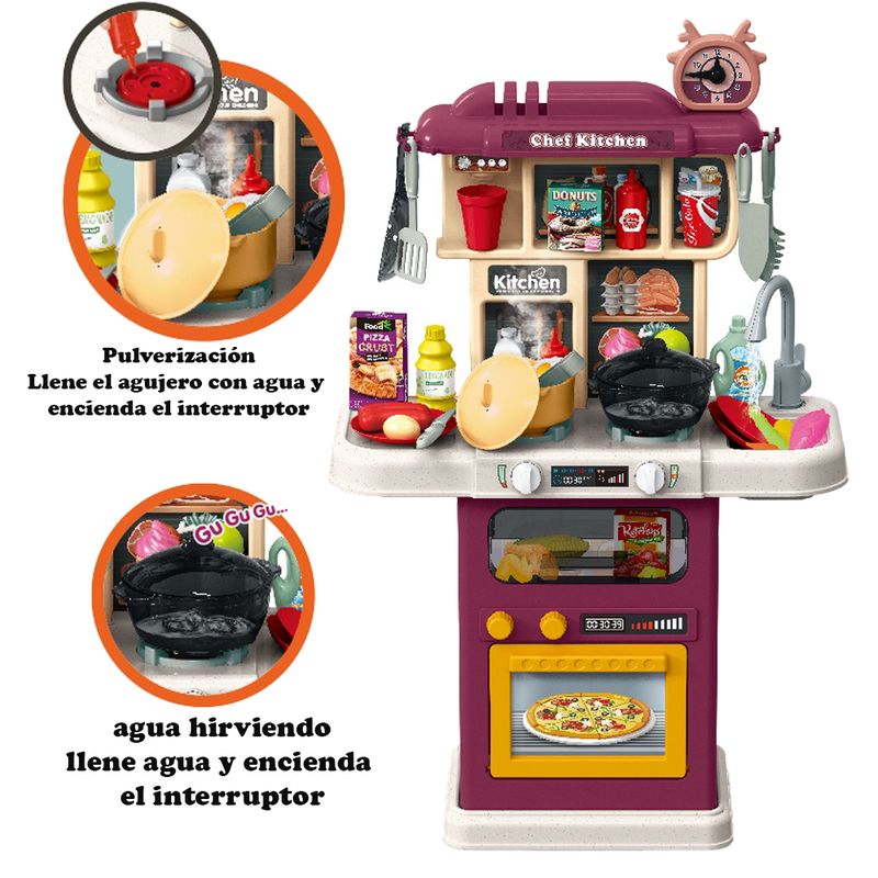 GENERICO - Kit de Cocina Infantil 64 Piezas Regalo Perfecto para Niñas