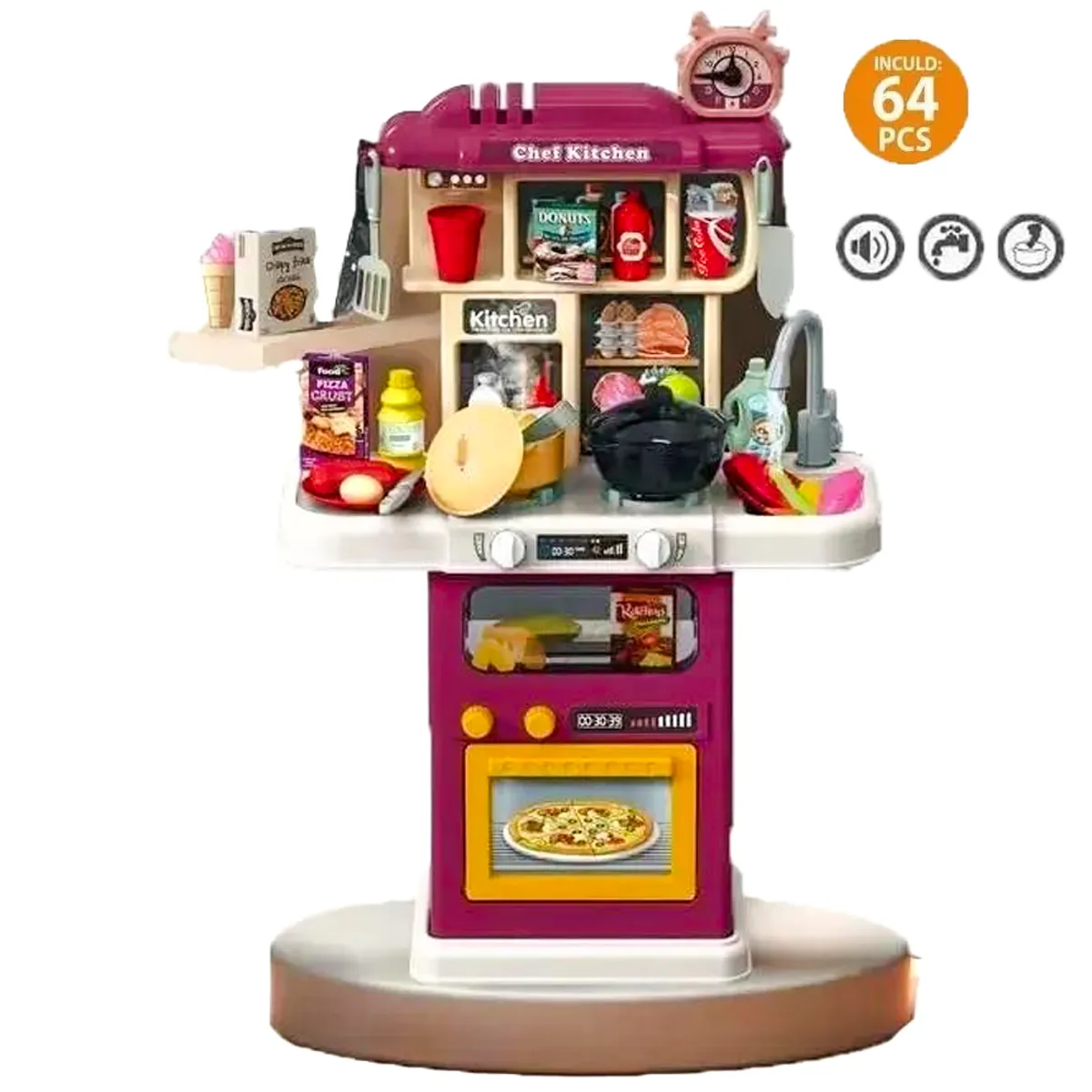 GENERICO - Kit de Cocina Infantil 64 Piezas Regalo Perfecto para Niñas