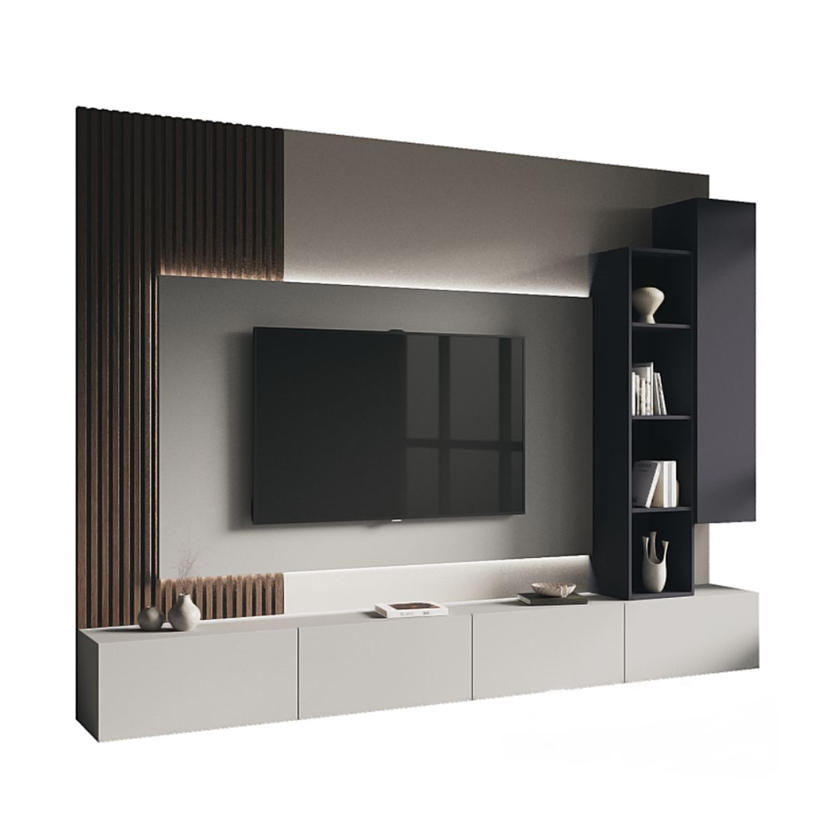 GENERICO - Centro de Entretenimiento Génova 4 cajones - Moderno