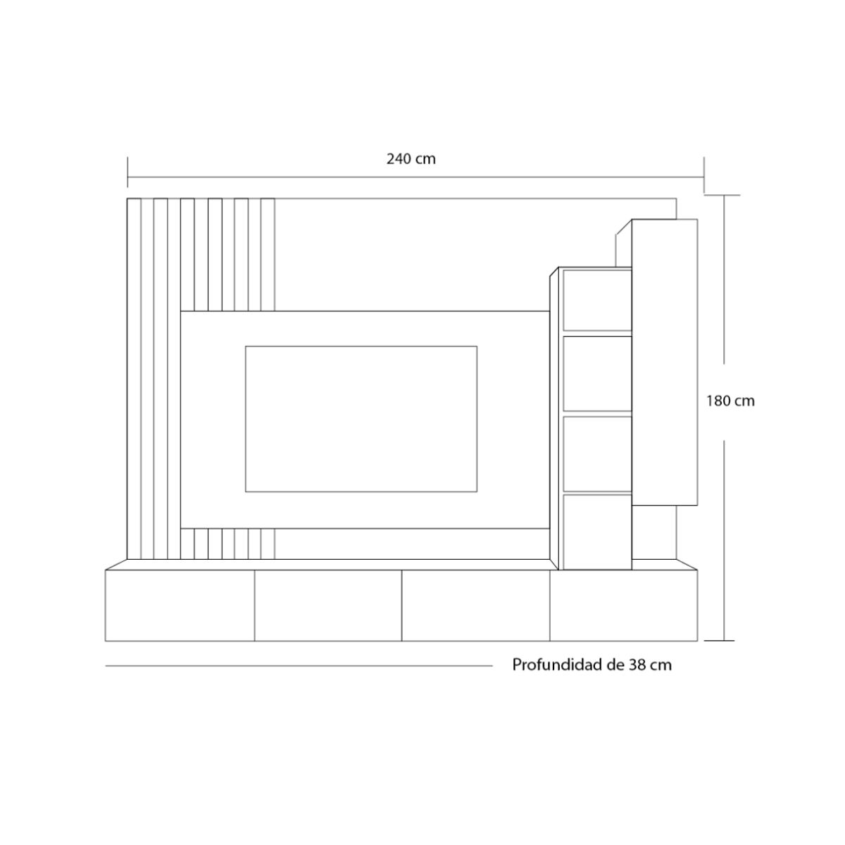 GENERICO - Centro de Entretenimiento Génova 4 cajones - Moderno