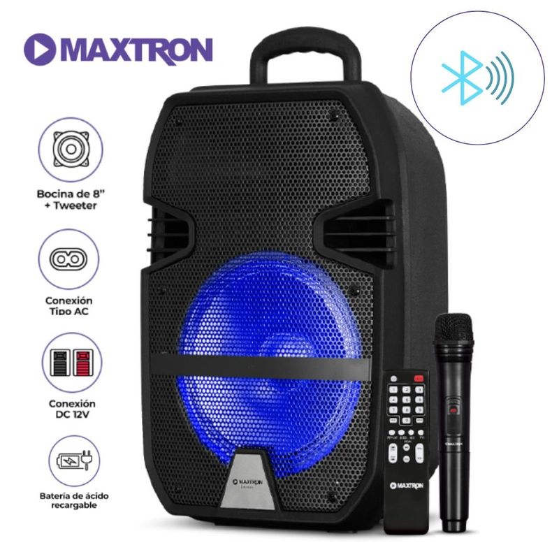 MAXTRON - PARLANTE BLUETOOTH MAXTRON PORTATIL MX321VB + MICROFONO INALAMBRICO