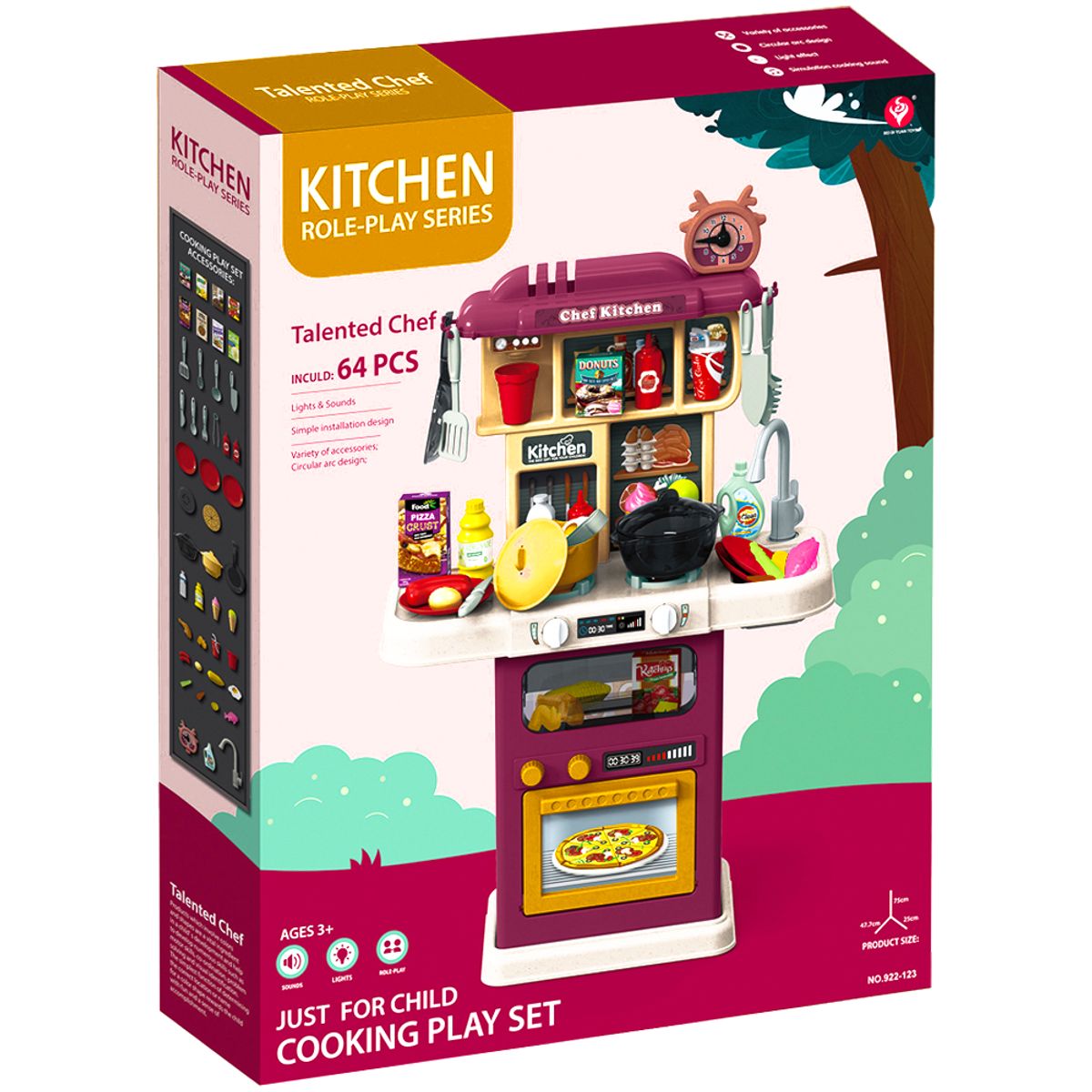 GENERICO - Juego de Cocina para Niñas 64 Piezas - Ideal para Jugar y Aprender