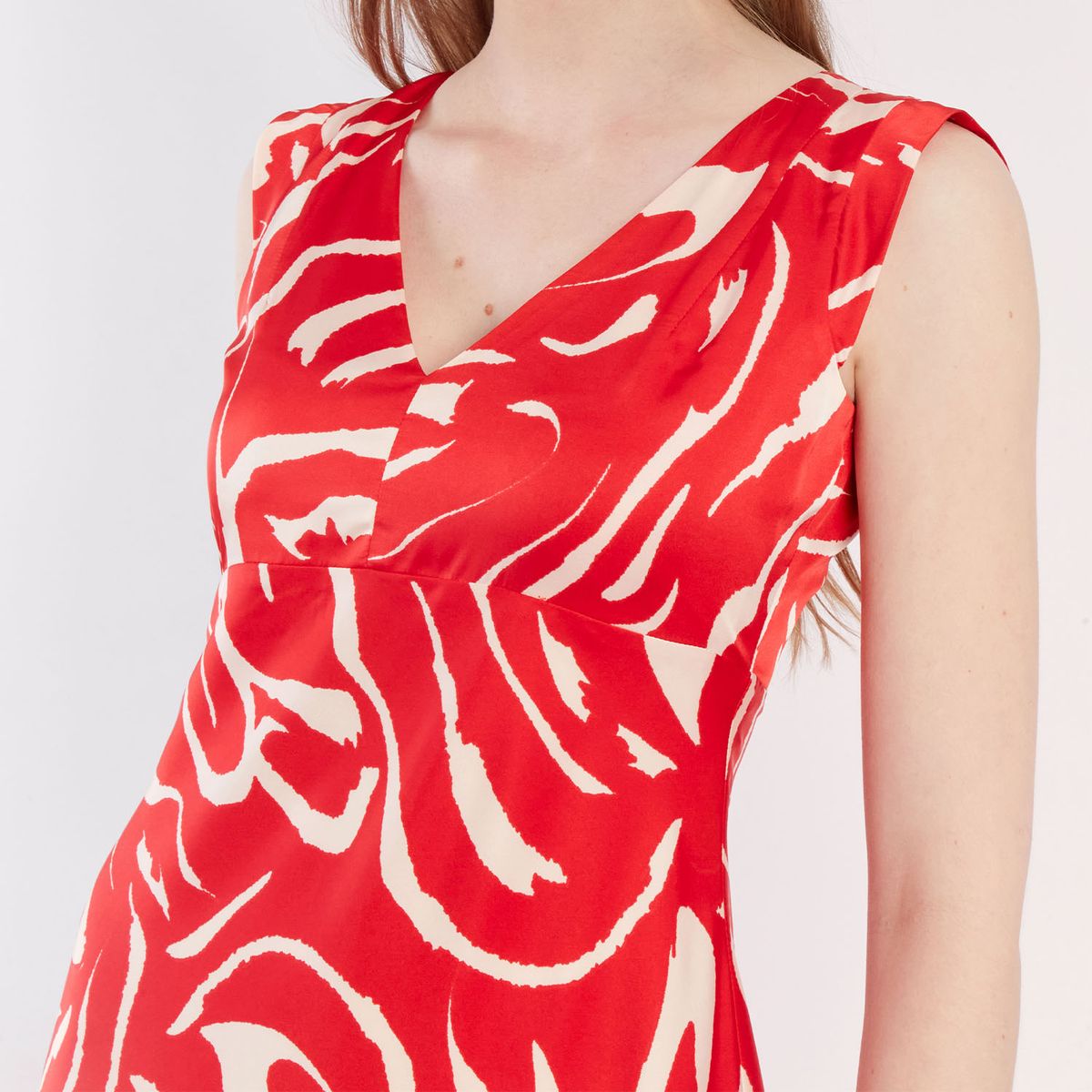 CAMILA VIALI - Camila Viali Vestido lilia rojo sin manga